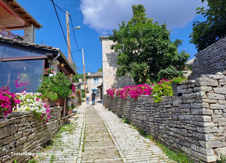 The stone-built village of Monodendri.