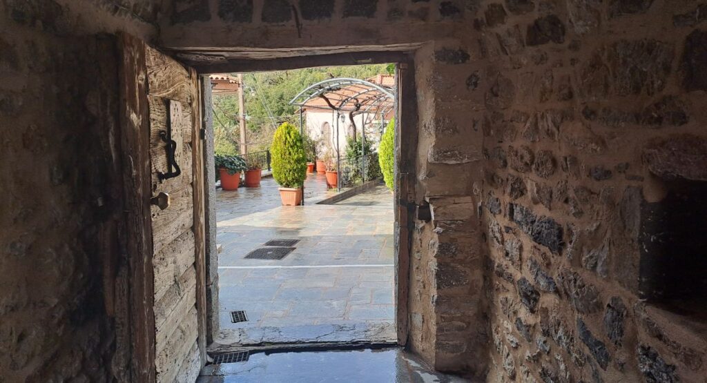 The old gate of the monastery in Menalon trail 6 Peloponnese