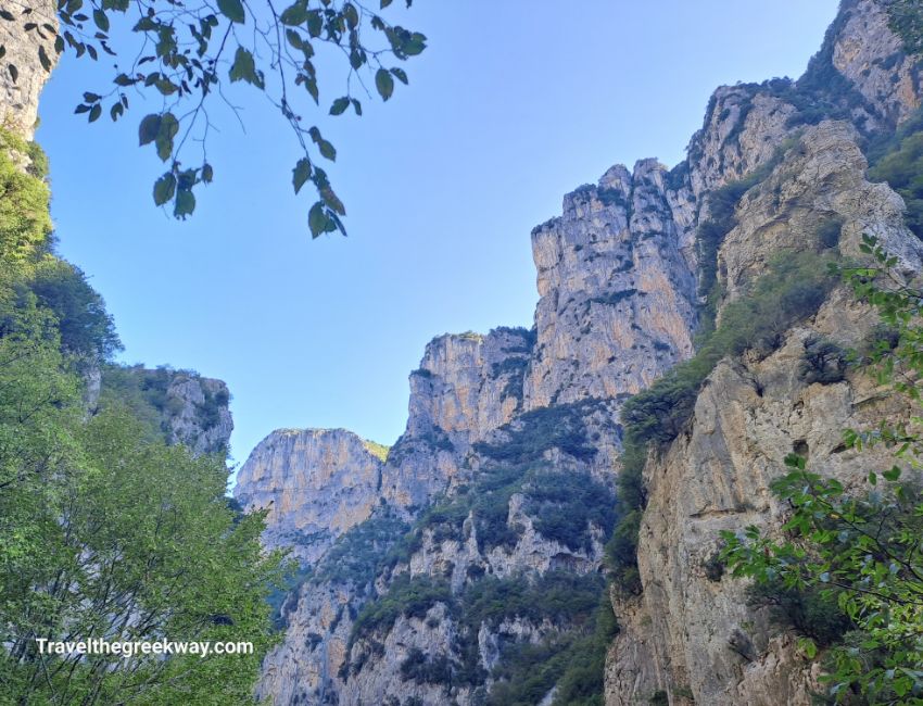 Breathtaking panoramic view of the impressive Vikos Gorge landscape.