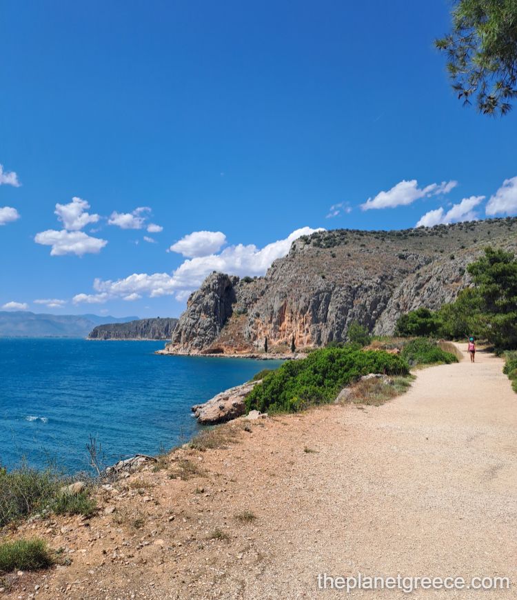Karathona to Arvanitia hiking trail along Nafplio coast.
