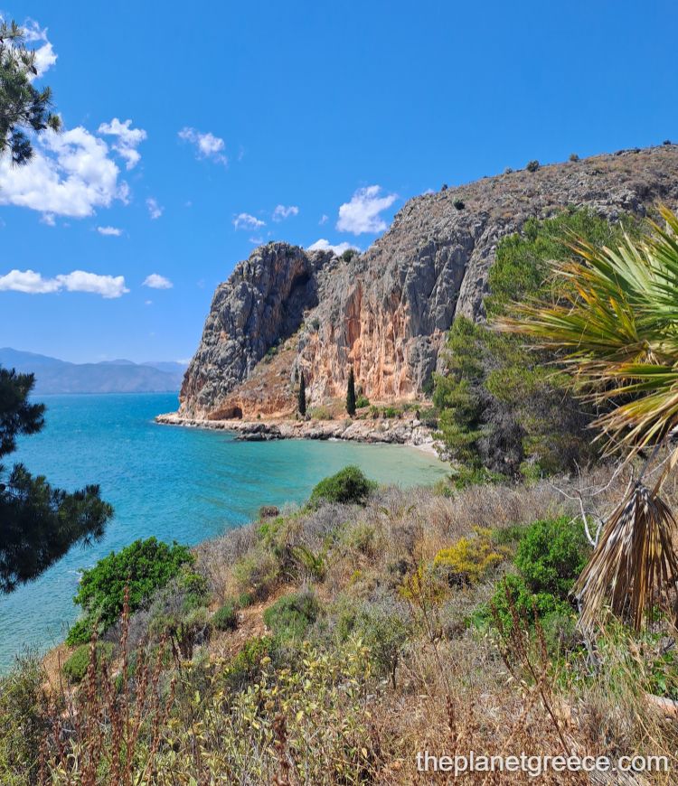 Karathona to Arvanitia hiking trail along Nafplio coast.