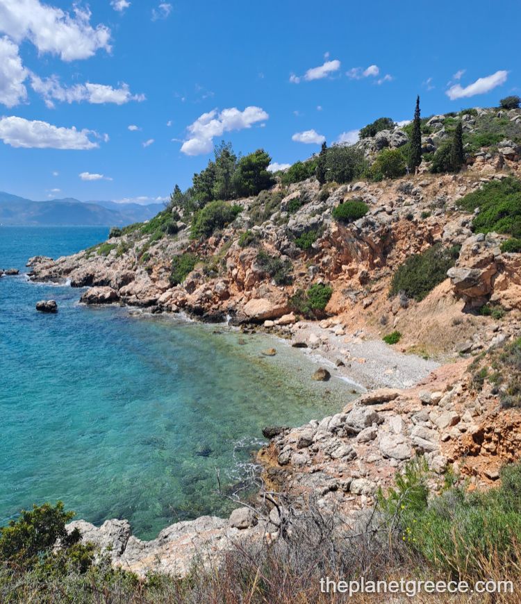 Karathona to Arvanitia hiking trail along Nafplio coast.