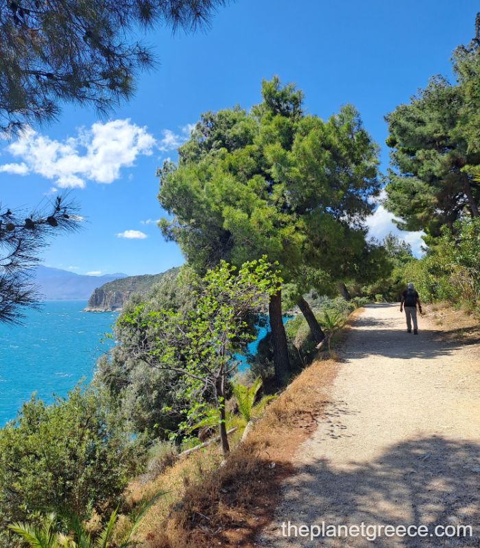 Karathona to Arvanitia hiking trail along Nafplio coast.