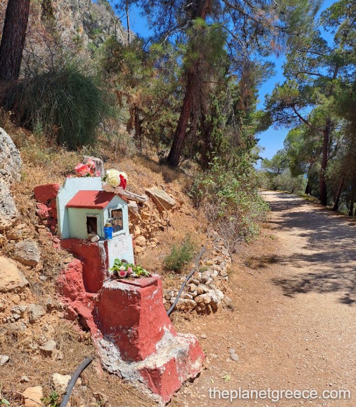 A small chapel Karathona to Arvanitia hiking trail along Nafplio coast.